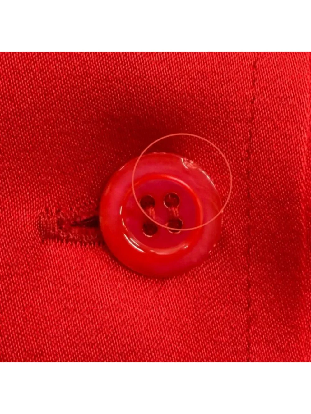 Chanel Vintage Silk 100% CC Logo Embroidery Long Sleeve Blouse Top Red 34